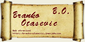 Branko Otašević vizit kartica